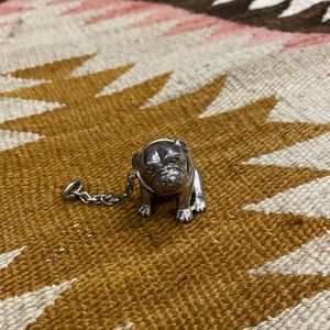 Vintage Alfred Dunhill Sterling Silver Bulldog Keychain